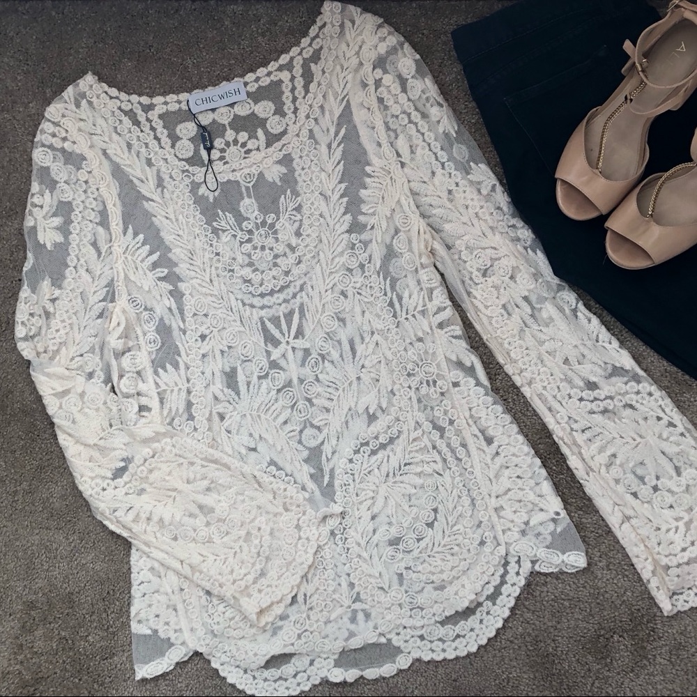 Chicwish Sheer Lace Tunic